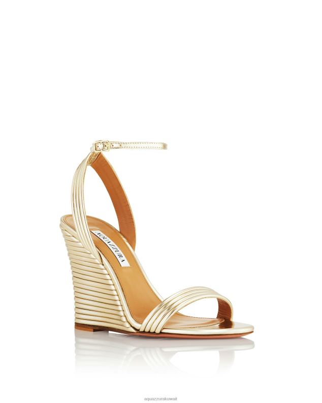 Aquazzura واو إسفين 95 ذهب HNZRT84