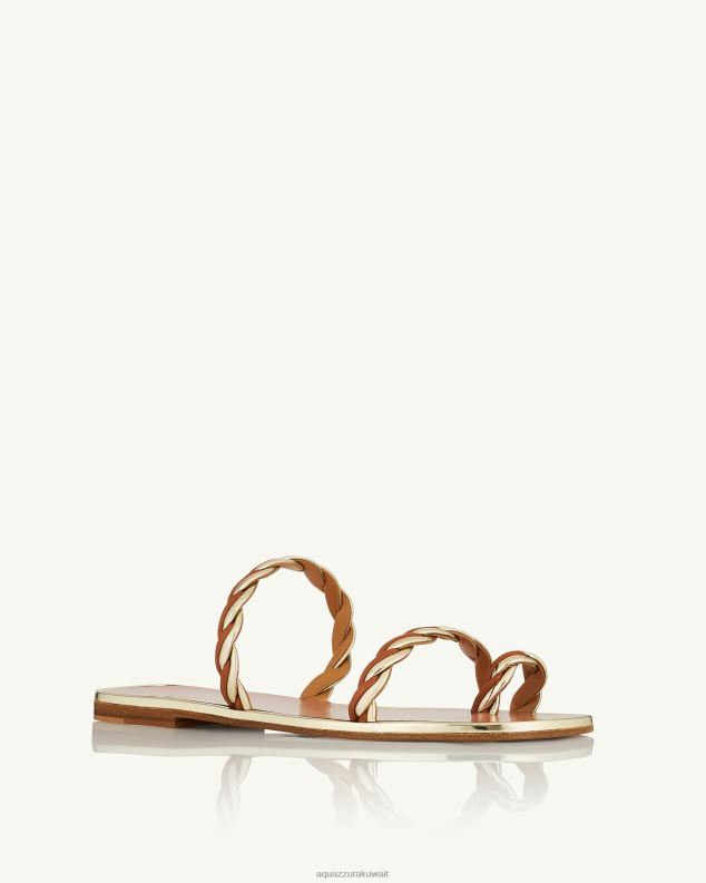 Aquazzura صندل كابالبيو مسطح بني HNZRT246