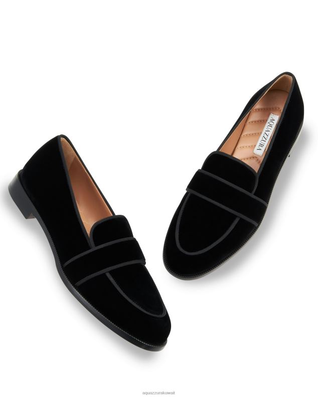 Aquazzura مارتن موكاسين أسود HNZRT267